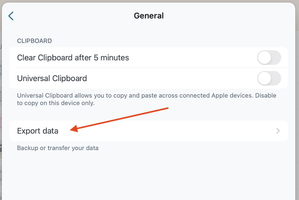 Export dashlane settings