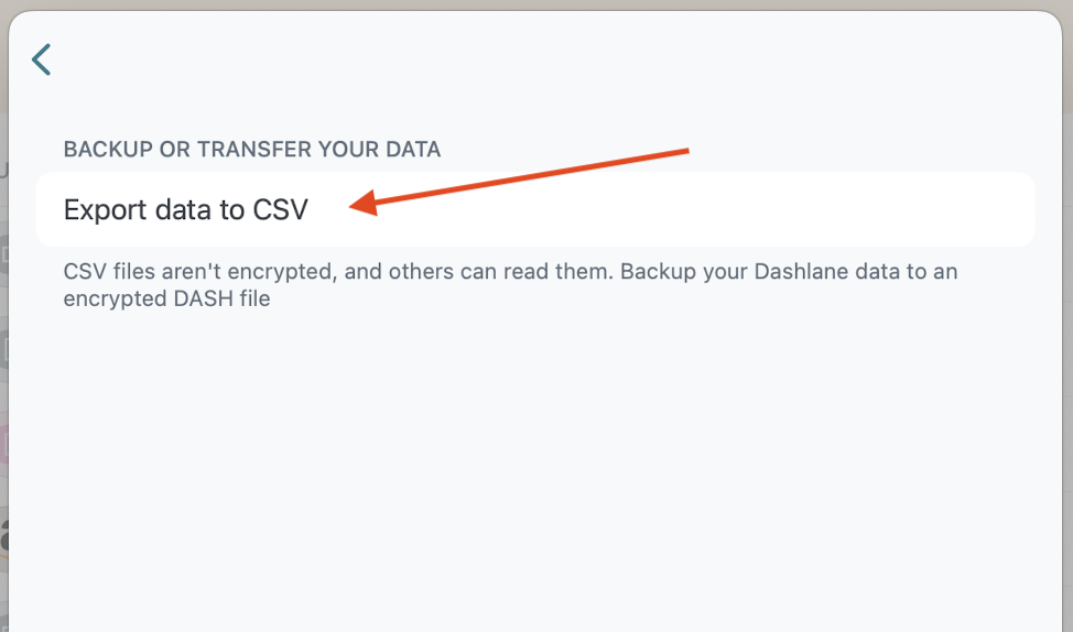 Export dashlane settings