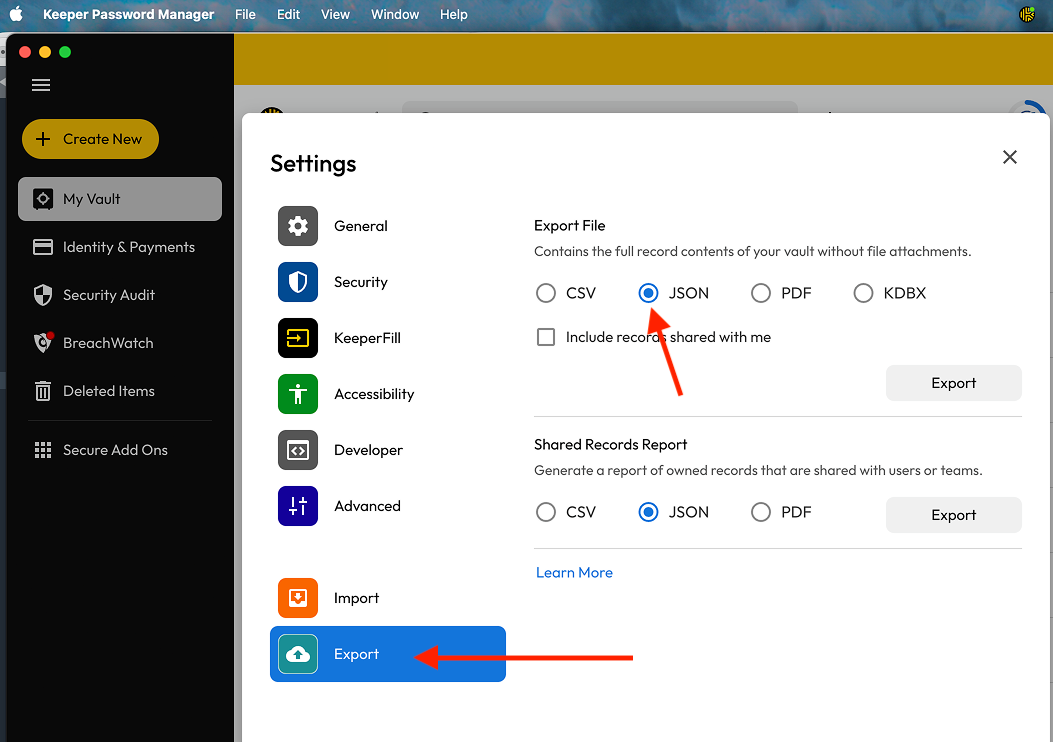 Export firefox settings