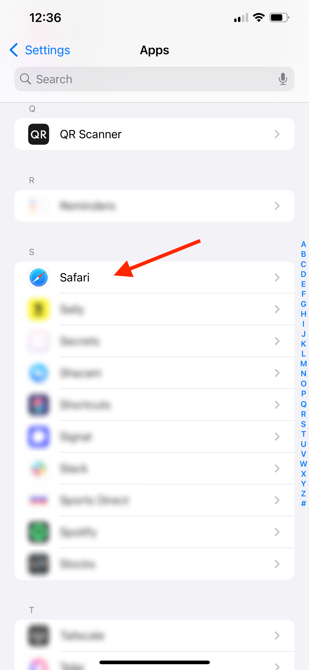 Export Safari settings