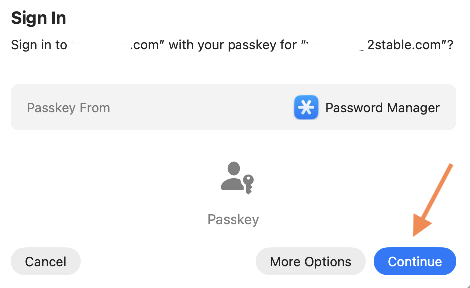 Select Password Manager to continue